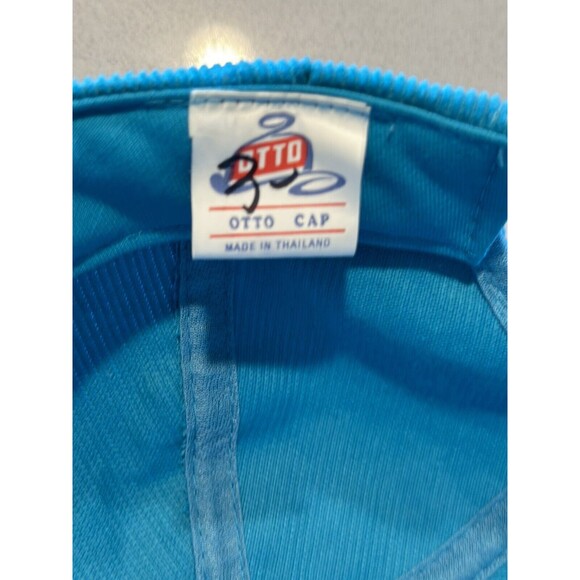 80s/90s VTG SILVER MOUNTAIN CORDUROY Turquoise Hat Ski Lodge Strap Back Idaho - Picture 5 of 6